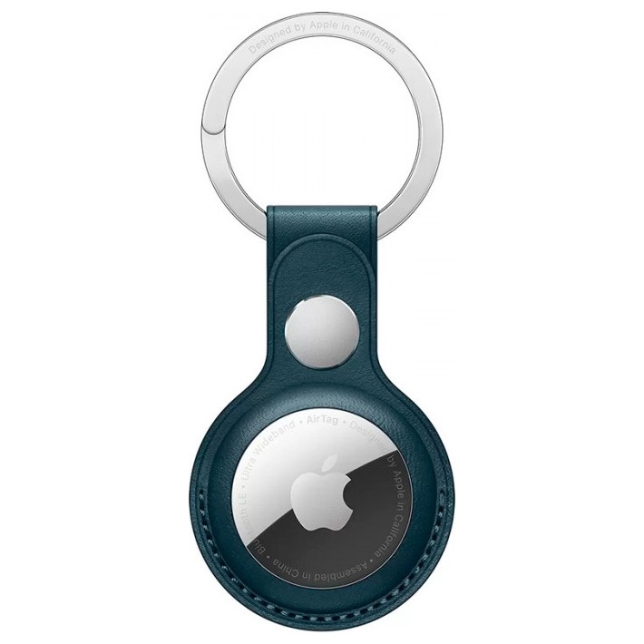 Кожаный брелок Apple для AirTag Leather Key Ring Baltic Blue