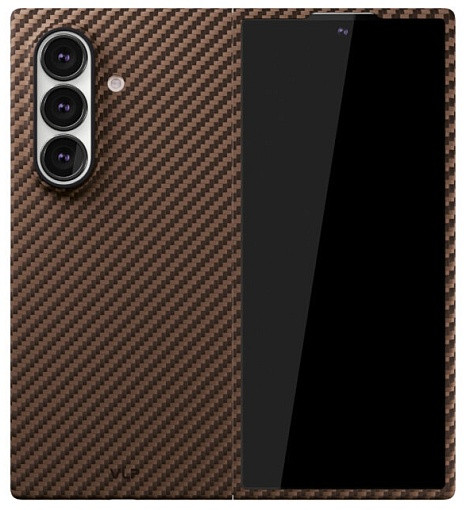 Чехол защитный VLP Kevlar Case с MagSafe для Samsung Z Fold 7, коричневый