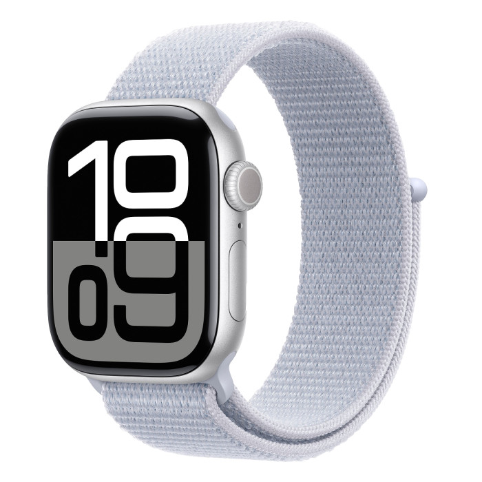 Умные часы Apple Watch Series 10 42mm Silver Aluminum Case with Sport Loop Blue Cloud | Фото 1 из 1