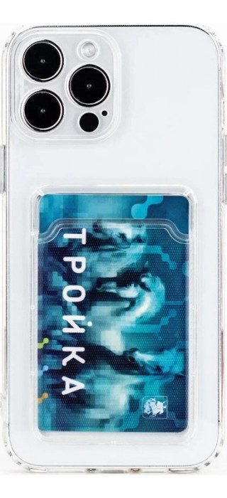 Чехол Miko для iPhone 14 Pro Max Прозрачный с карманом для карты