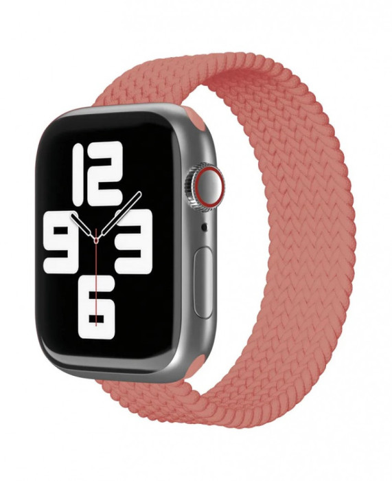 Ремешок нейлоновый плетёный VLP для Apple Watch 38/40/41 S/M коралловый | Фото 2 из 2