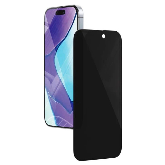 Стекло защитное 2.5D VLP Privacy Glass для iPhone 17 ProMax с черной рамкой