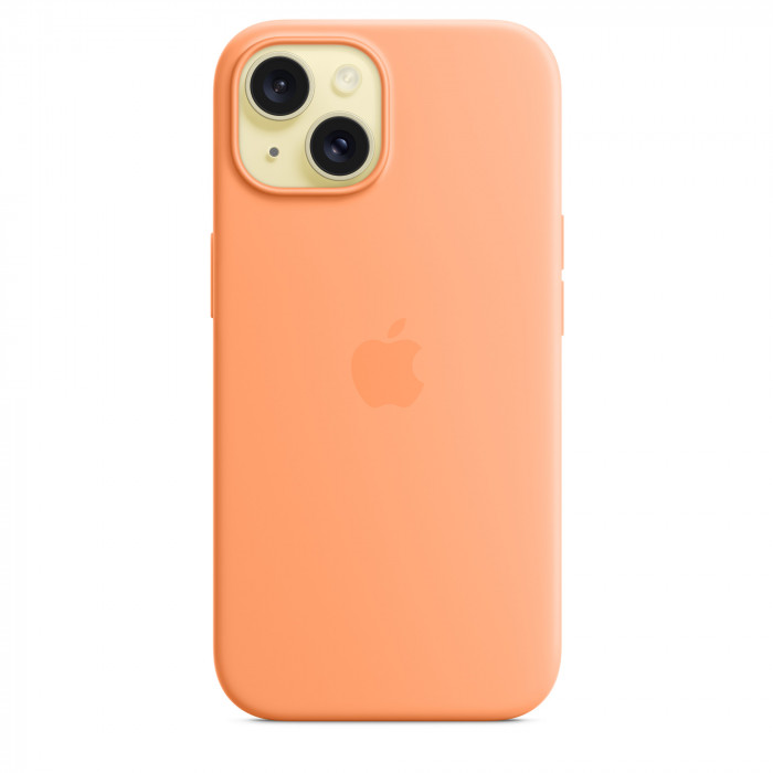 Чехол Silicone Case MagSafe для iPhone 15 Orange Sorbet