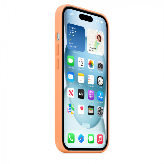 Чехол Silicone Case MagSafe для iPhone 15 Orange Sorbet