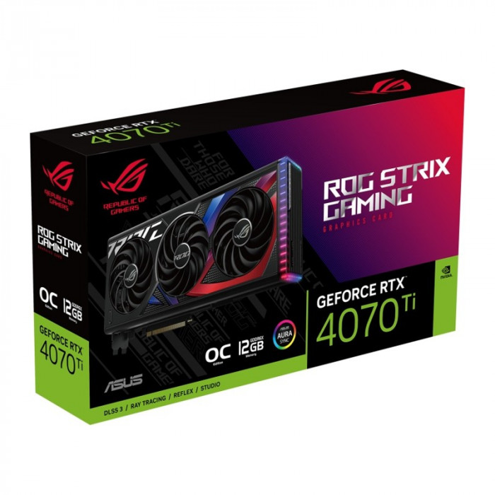 Видеокарта ASUS ROG Strix GeForce RTX 4070Ti 12GB OC (ROG-STRIX-RTX4070TI-O12G-GAMING), Retail