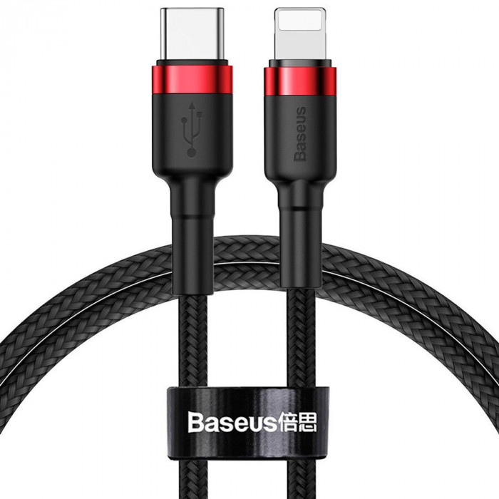 Кабель Baseus Cafule Cable Type-C to Lightning PD 20W 1m Красный (CATLKLF-91)