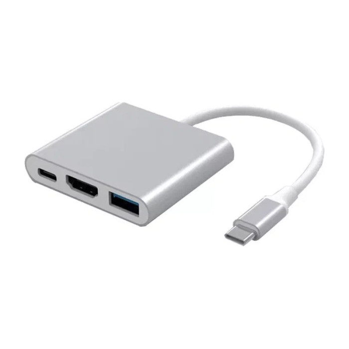 Хаб Baseus Type-C to USB3.0 + HDMI + PD Белый