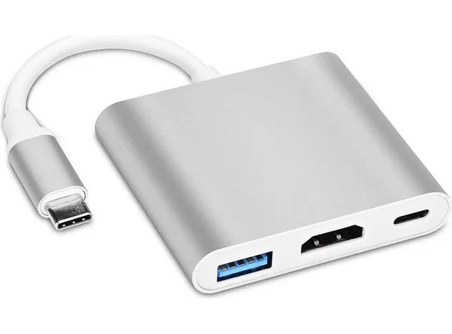 Хаб Baseus Type-C to USB3.0 + HDMI + PD Белый