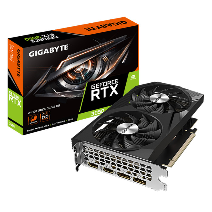 Видеокарта NVIDIA GeForce RTX 3050 Gigabyte 8Gb (GV-N3050WF2OCV2-8GD) | Фото 1 из 1