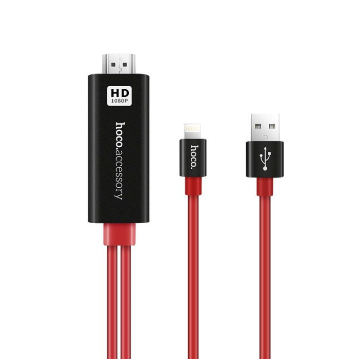 Кабель HOCO UA4 HDMI LIGHTNING Красный