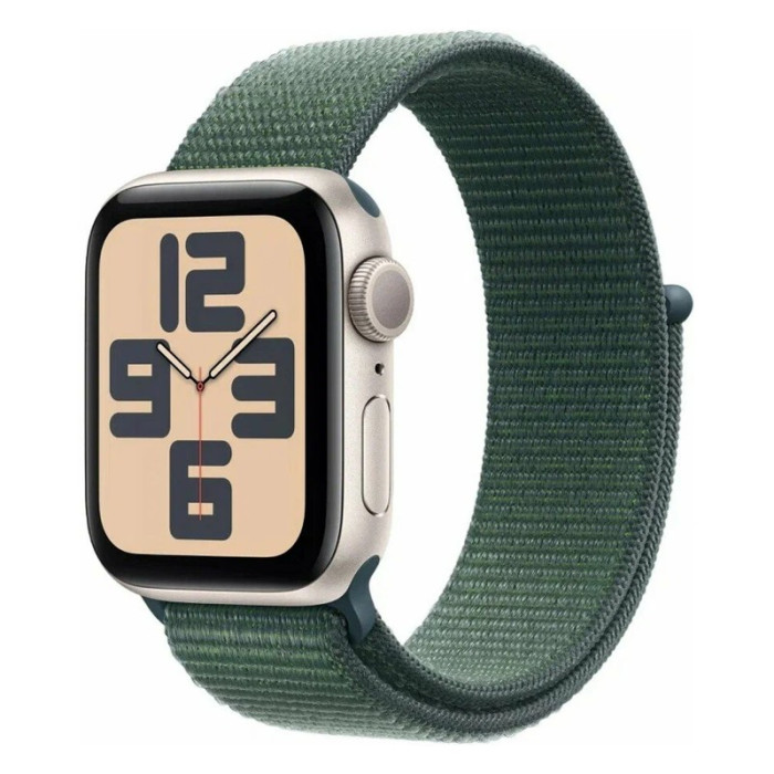 Умные часы Apple Watch SE 2024 44mm Aluminum Case with Sport Loop Lake Green Сияющая звезда | Фото 1 из 3