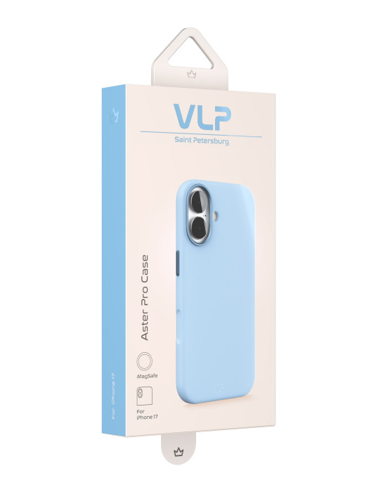 Чехол защитный VLP Aster Pro Case с MagSafe для iPhone 17, голубой