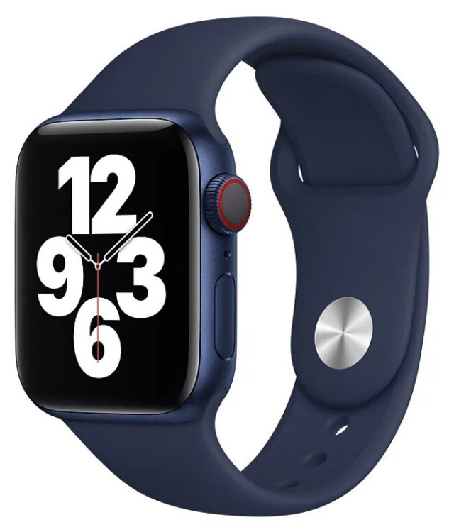 Спортивный ремешок Gurdini (силиконовый) Apple Watch 38mm/40mm Темно-синий (Midnight Blue)