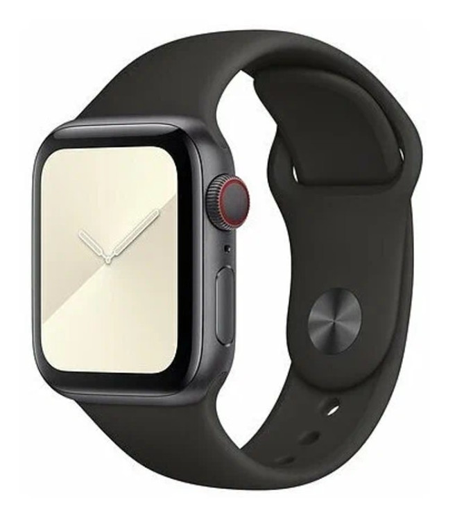 Спортивный ремешок Gurdini (силиконовый) Apple Watch 42mm/44mm Черный (Black)