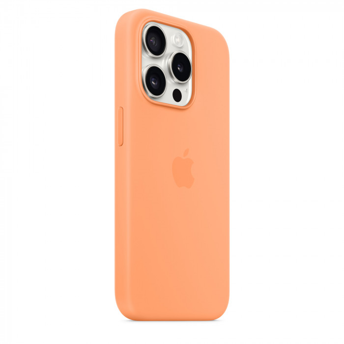 Чехол Silicone Case MagSafe для iPhone 15 Pro Orange Sorbet