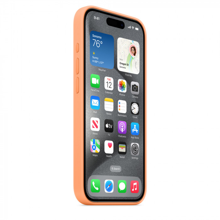 Чехол Silicone Case MagSafe для iPhone 15 Pro Orange Sorbet
