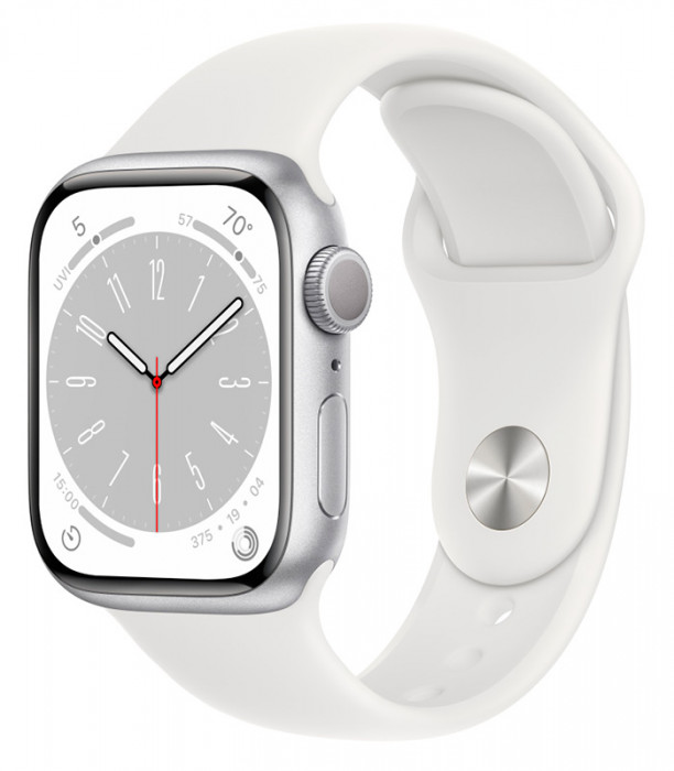 Умные часы Apple Watch Series 8 41mm GPS Silver Aluminum Case with Sport Band White | Фото 1 из 4
