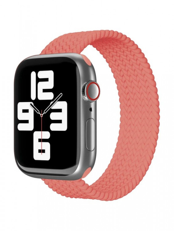 Ремешок нейлоновый плетёный VLP для Apple Watch 42/44/45 S/M коралловый