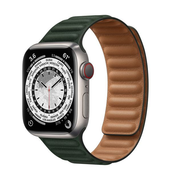 Ремешок для Apple Watch 38/40/41mm Green Leather Link Small | Фото 3 из 3