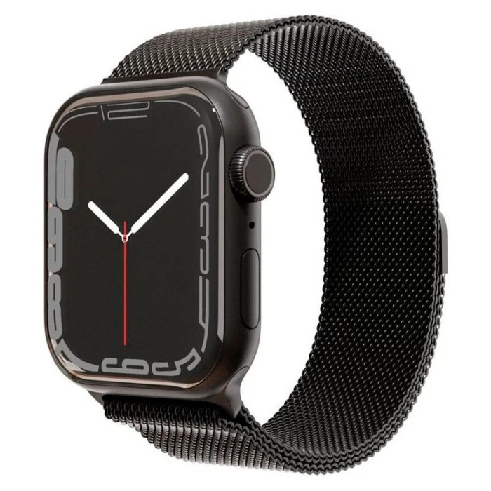 Ремешок из нержавеющей стали сетчатый VLP для Apple Watch 42/44/45, чёрный | Фото 2 из 2