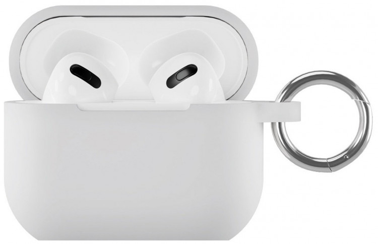Чехол силиконовый VLP Soft Touch, с кольцом, для AirPods (3rd generation), белый
