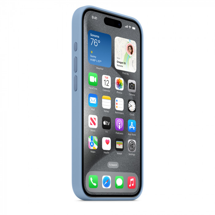 Чехол Silicone Case MagSafe для iPhone 15 Pro Max Winter Blue