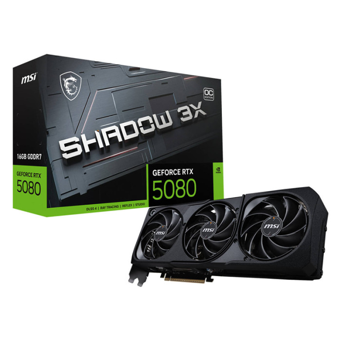 Видеокарта NVIDIA GeForce RTX 5080 MSI OC 16Gb (RTX 5080 16G SHADOW 3X OC) | Фото 1 из 1