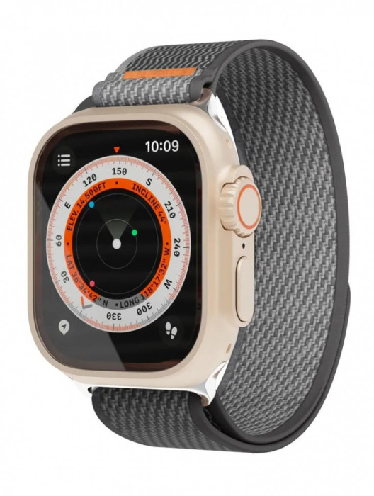 Ремешок нейлоновый Trail Band VLP для Apple Watch 42/44/45/49mm Черный-серый