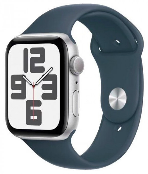 Умные часы Apple Watch SE 2023 44mm Aluminum Case with Sport Band Серебристый/Синий | Фото 1 из 3