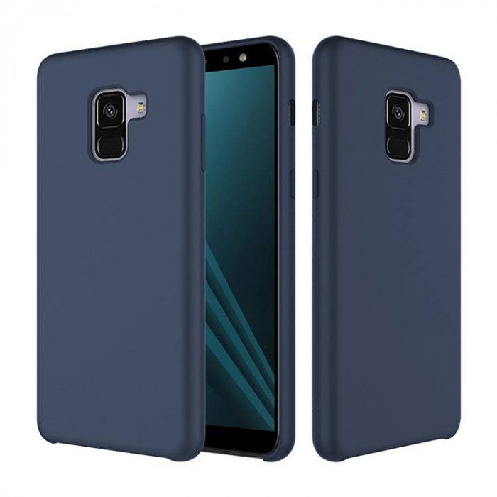 Чехол-накладка Silicone Cover для Samsung Galaxy A5 2018/A8 2018 Темно синий