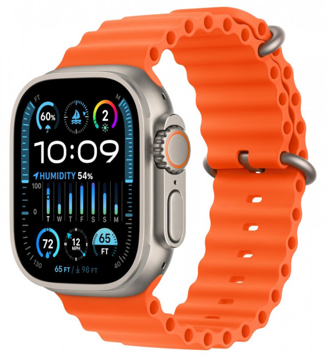 Умные часы Apple Watch Ultra 2 49mm GPS + Cellular Titanium Case with Orange Ocean Band | Фото 1 из 3