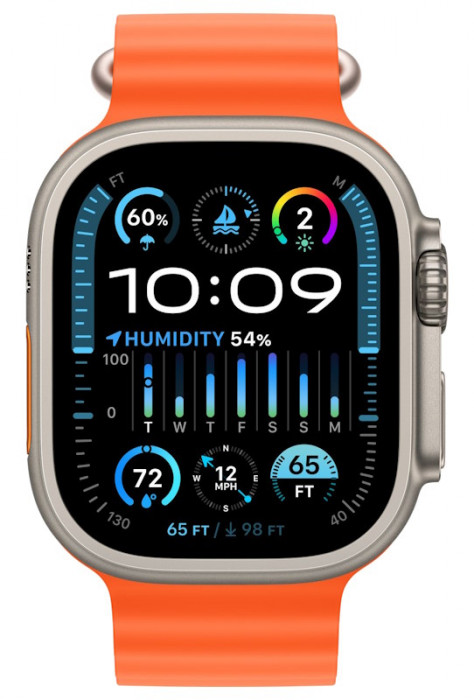 Умные часы Apple Watch Ultra 2 49mm GPS + Cellular Titanium Case with Orange Ocean Band | Фото 2 из 3