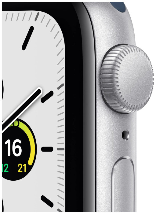 Умные часы Apple Watch SE GPS 44mm Aluminum Case with Sport Band Серебристый/синий