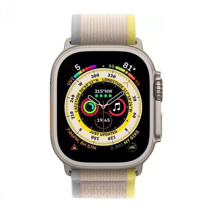 Умные часы Apple Watch Ultra 49mm GPS + Cellular Titanium Case with Yellow/Beige Trail Loop