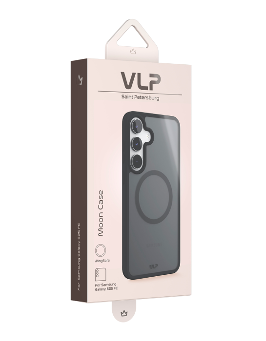 Чехол защитный VLP Moon Case с MagSafe для Samsung S25 FE, черный
