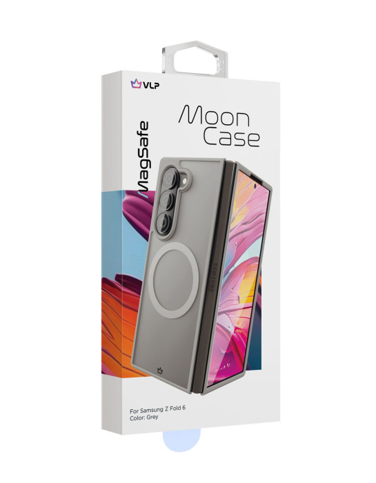 Чехол защитный VLP Moon Case с MagSafe для Samsung Z Fold 6, серый