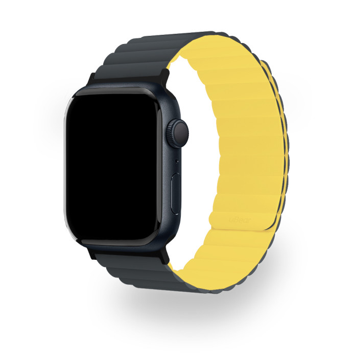 Ремешок uBear Mode для Apple Watch S/M (38, 40, 41 мм), силиконовый, Черный/Желтый | Фото 1 из 3