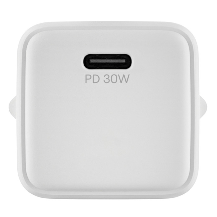 Cетевое зарядное устройство uBear Bridge USB-C, 30 Вт, GaN + Super Fast Charging, White