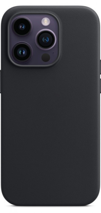 Чехол Leather Case MagSafe для iPhone 14 Pro Midnight