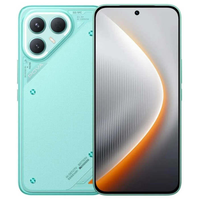 Смартфон TECNO POVA 7 Pro 5G 12/256GB Бирюзовый (Neon Cyan)