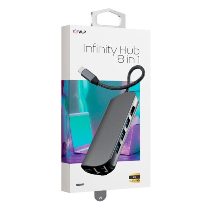Адаптер VLP Infinity USB-C Hub 8 в 1, графит | Фото 4 из 6