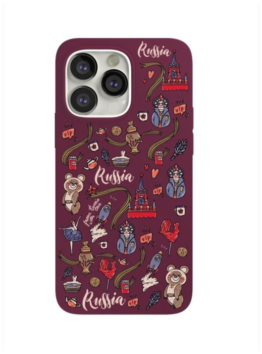 Чехол защитный VLP Art Collection iPhone 13 Россия марсала | Фото 2 из 2