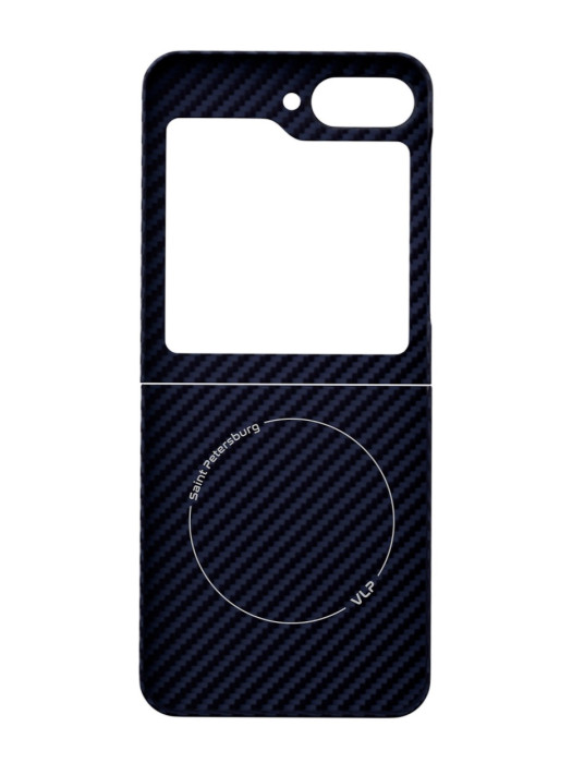 Чехол защитный VLP Kevlar Case с MagSafe для Samsung Z Flip 6/7 FE, темно-синий