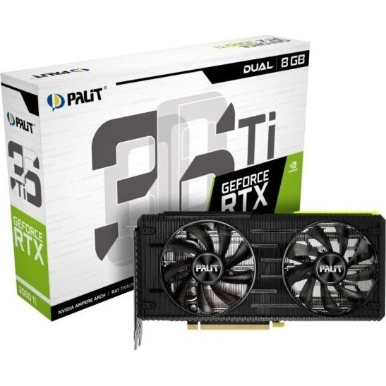 Видеокарта Palit GeForce RTX 3060 Ti Dual 8GB (NE6306T019P2-190AD V1), Retail