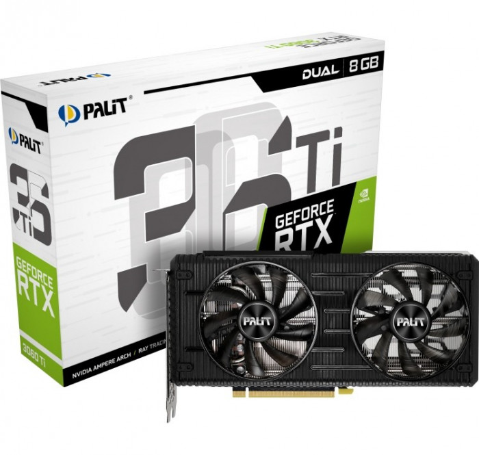 Видеокарта Palit GeForce RTX 3060 Ti Dual 8GB (NE6306T019P2-190AD), Retail