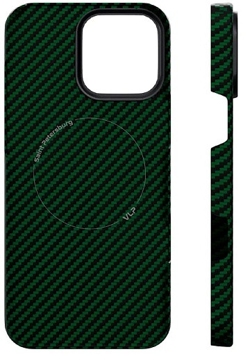 Чехол защитный VLP Kevlar Case с MagSafe для iPhone 16 Pro Max Зеленый