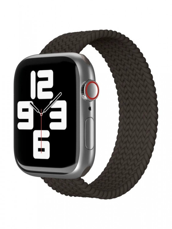 Ремешок нейлоновый плетёный VLP для Apple Watch 38/40/41 L/XL чёрный