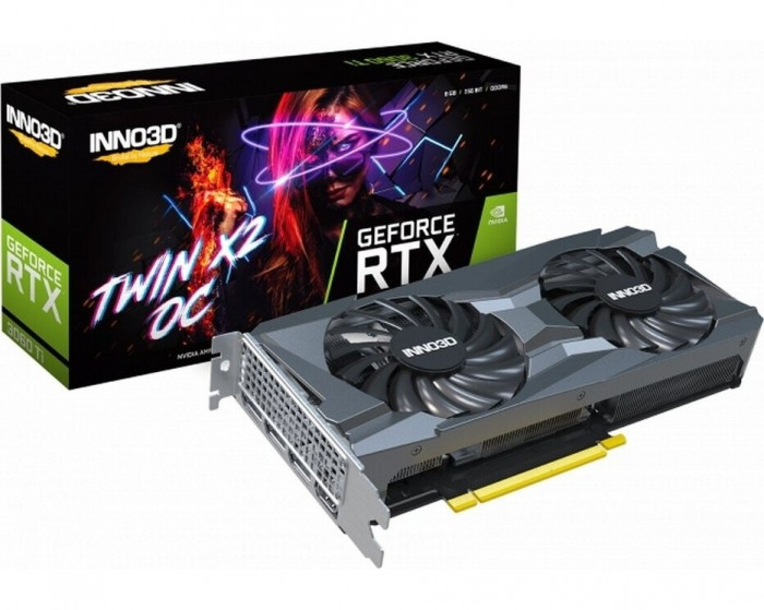 Видеокарта INNO3D GeForce RTX 3060 Ti TWIN X2 OC LHR 8Gb (N306T2-08D6X-119032DH), Retail | Фото 1 из 17