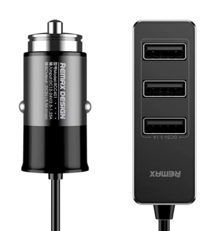Автомобильное зарядное устройство Remax RCC401 4 USB Чёрный